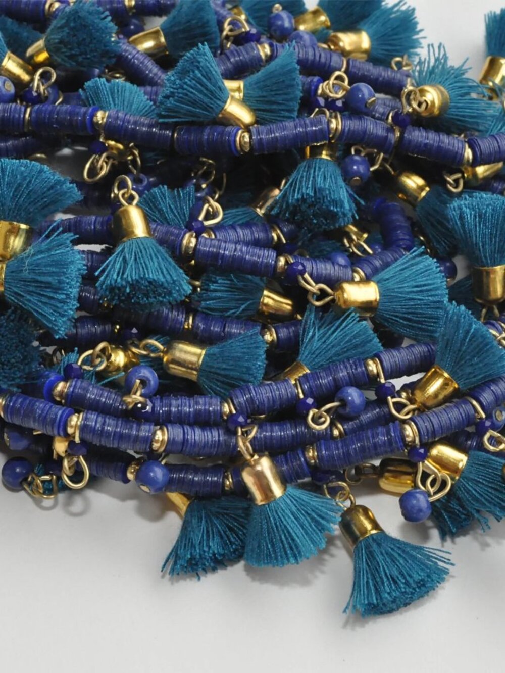 Roberta Roller Rabbit Lapis Blue Tassel Extra Long Necklace NWOT - Picture 3 of 3